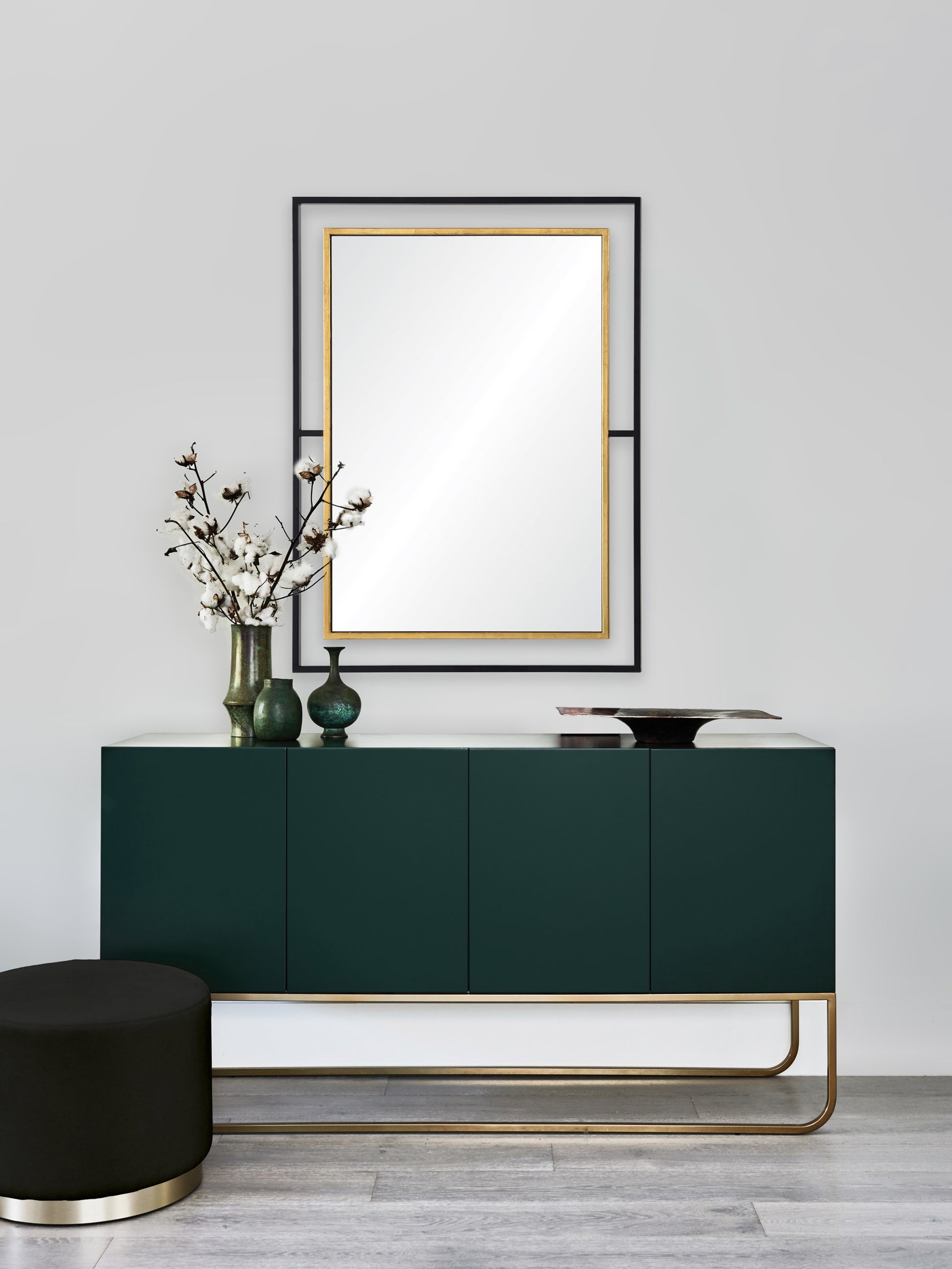 Gray 38" Tall Rectangle Wall Mirror, Yellow-Mirror-DECOROLALA