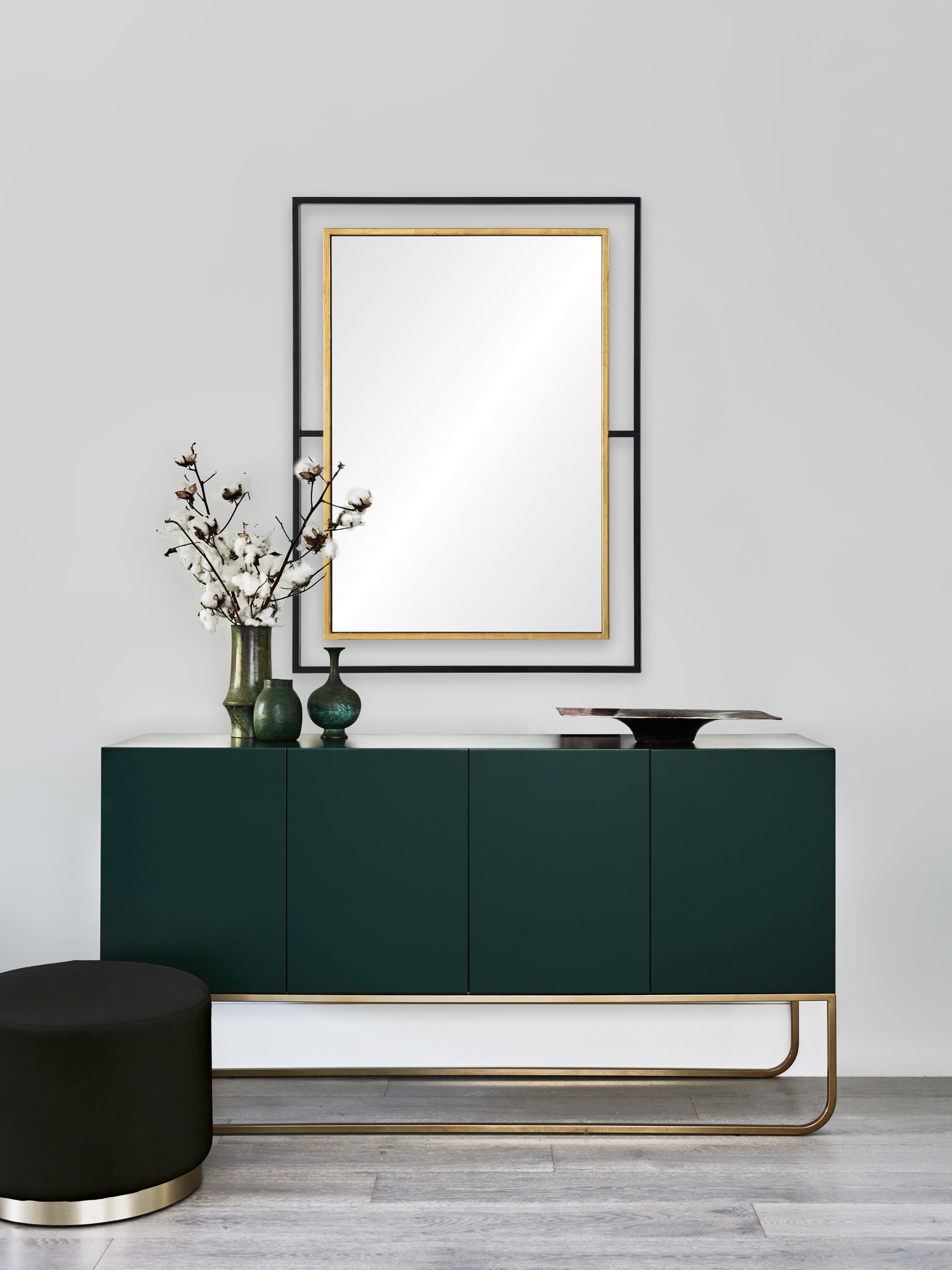Gray 38" Tall Rectangle Wall Mirror, Yellow-Mirror-DECOROLALA