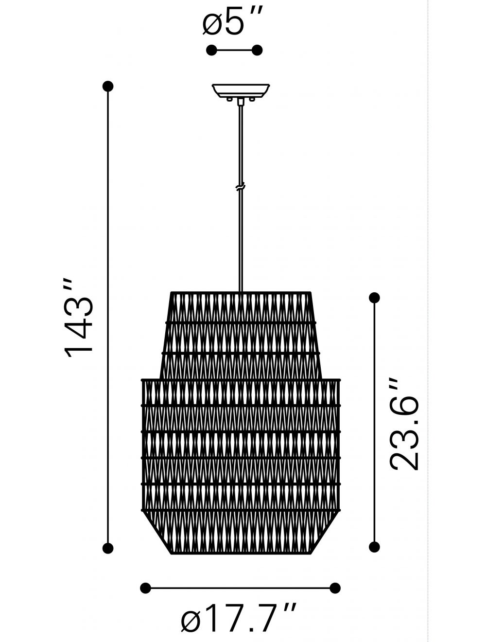 Gray Night Sky Zig Zag Ceiling Lamp-Chandeliers-DECOROLALA