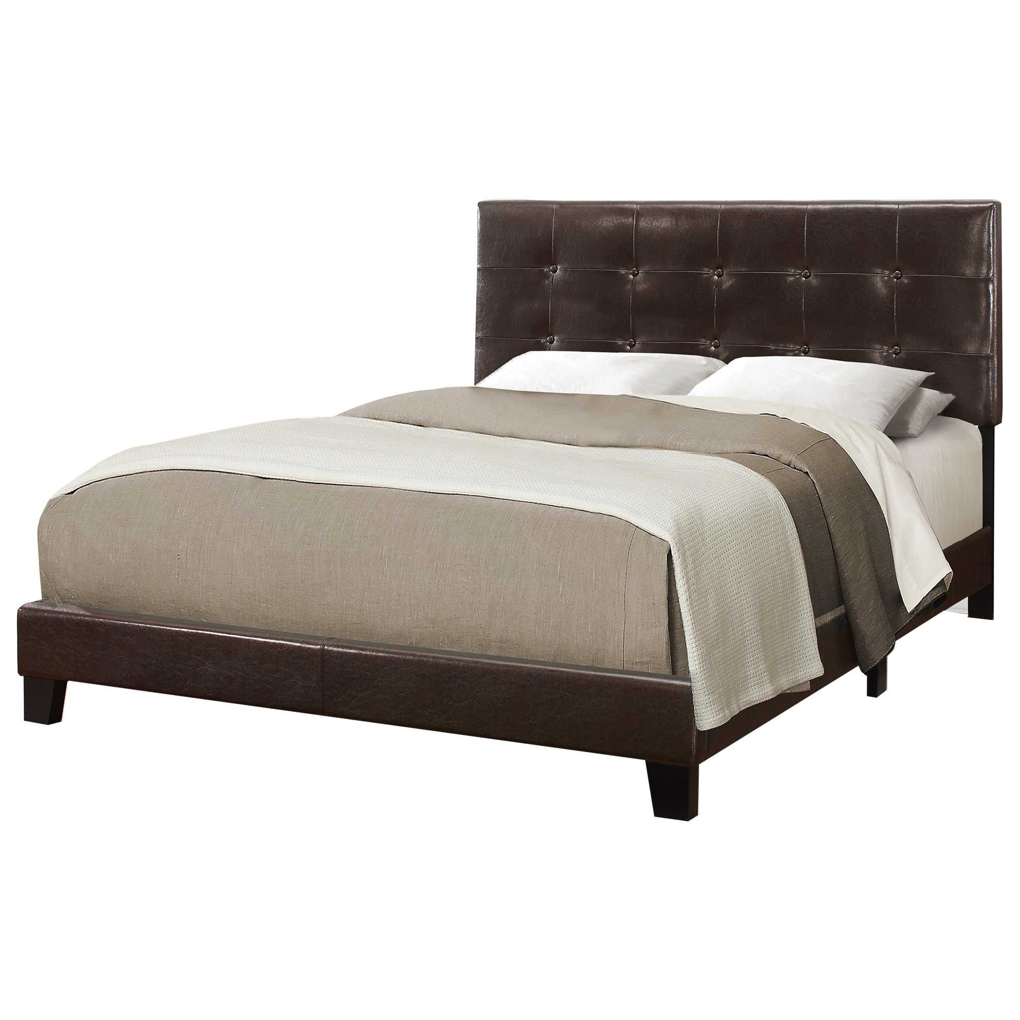 Gray Queen Tufted Upholstered Bed Frame-Standard Beds-DECOROLALA
