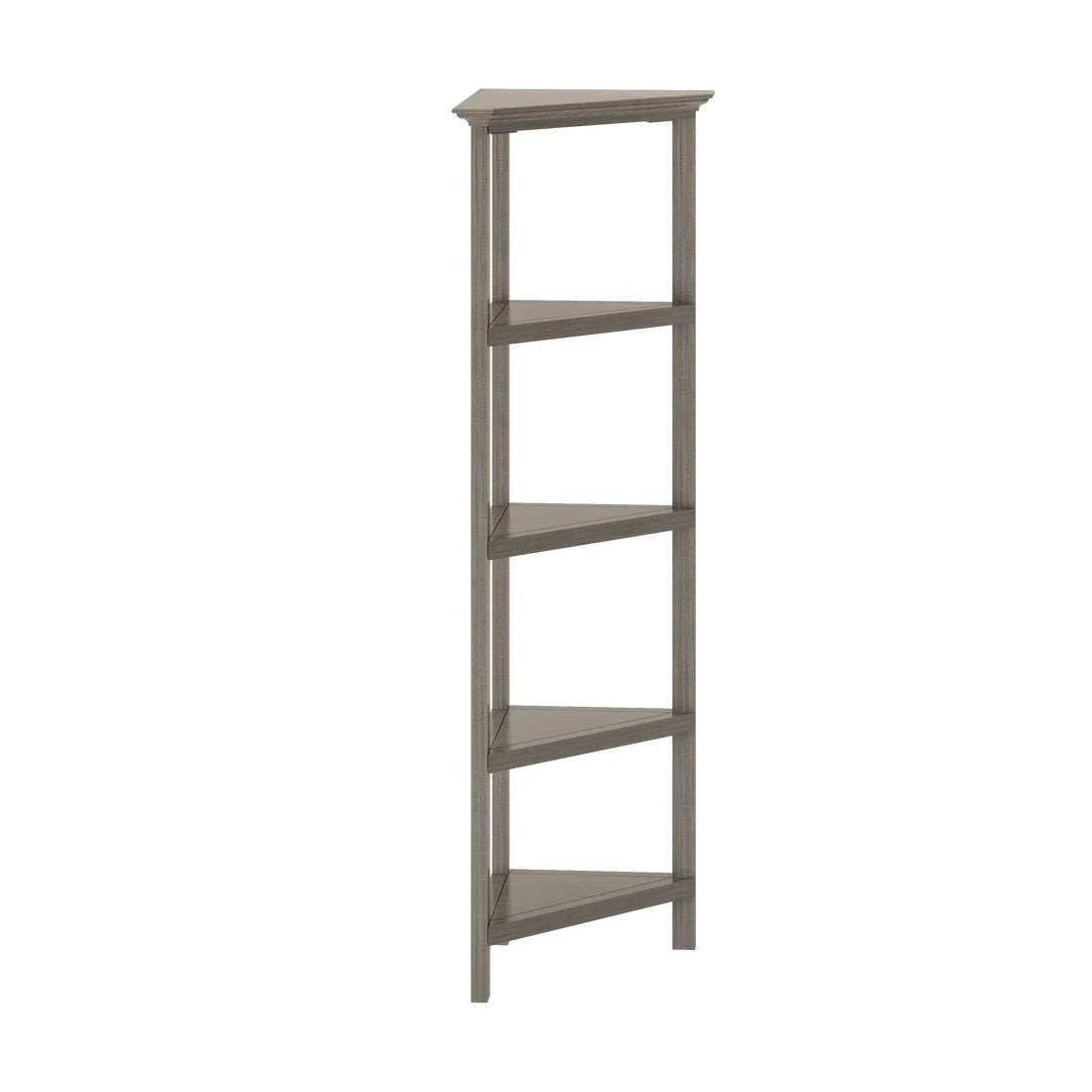 Gray Solid Wood Corner Bookcase-Bookcases-DECOROLALA