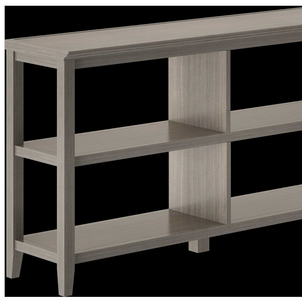 Gray Solid and Manufactured Wood and Solid Wood Double Bookcase-Bookcases-DECOROLALA
