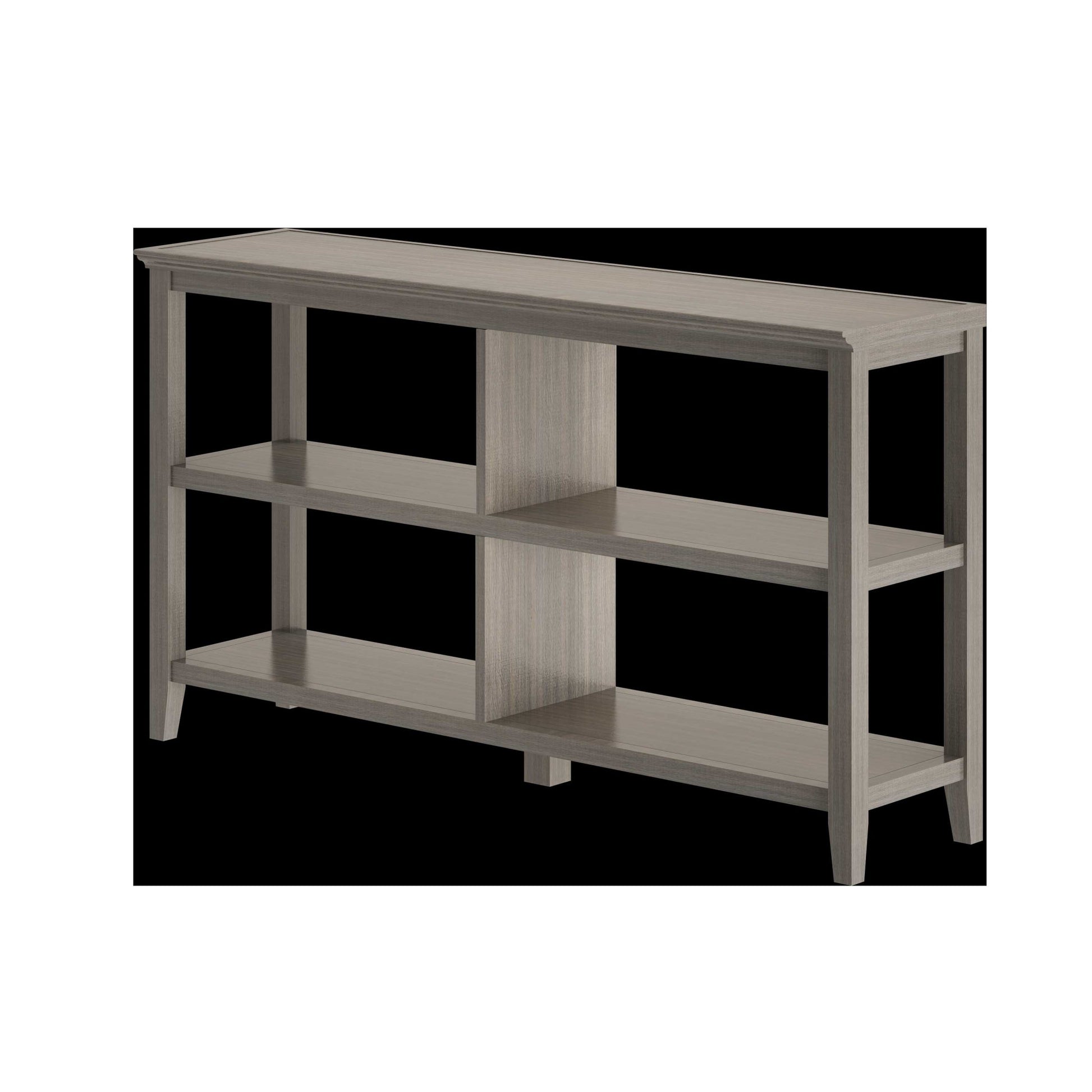 Gray Solid and Manufactured Wood and Solid Wood Double Bookcase-Bookcases-DECOROLALA