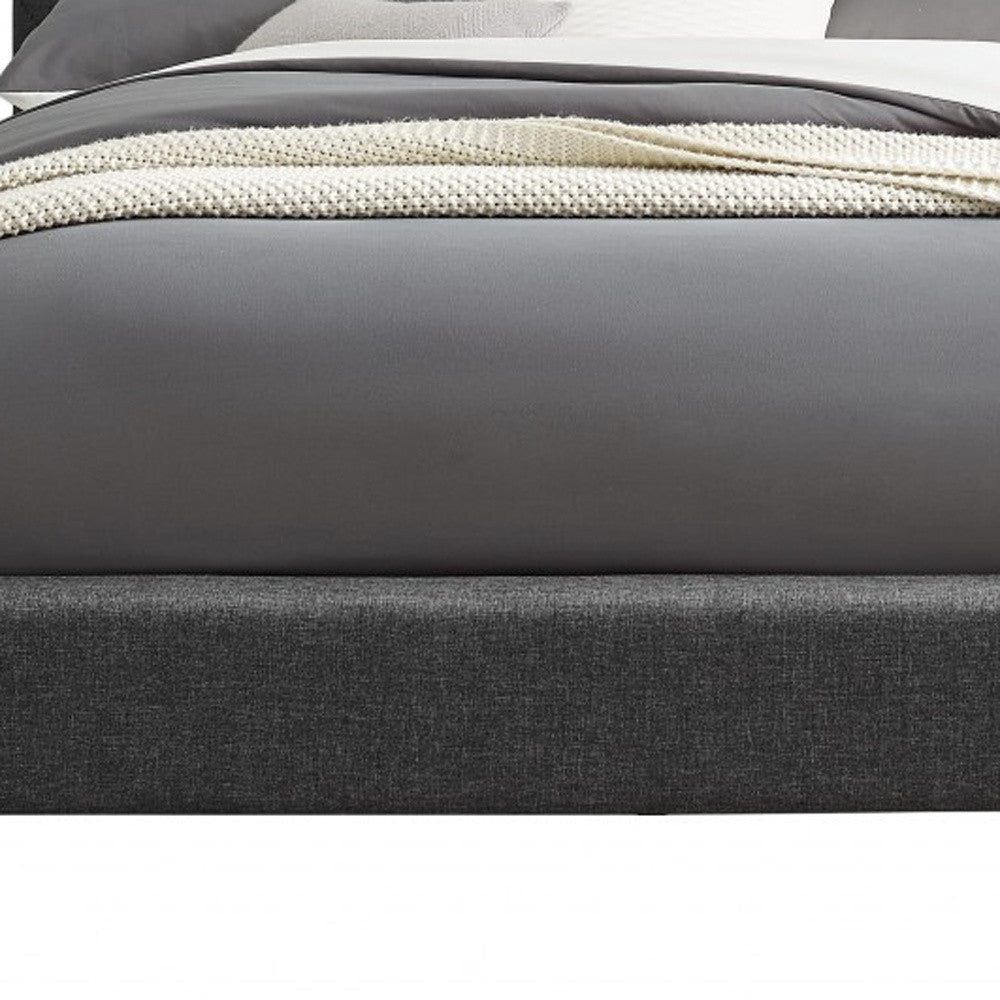 Gray Tufted Upholstered Queen Bed Frame-Standard Beds-DECOROLALA