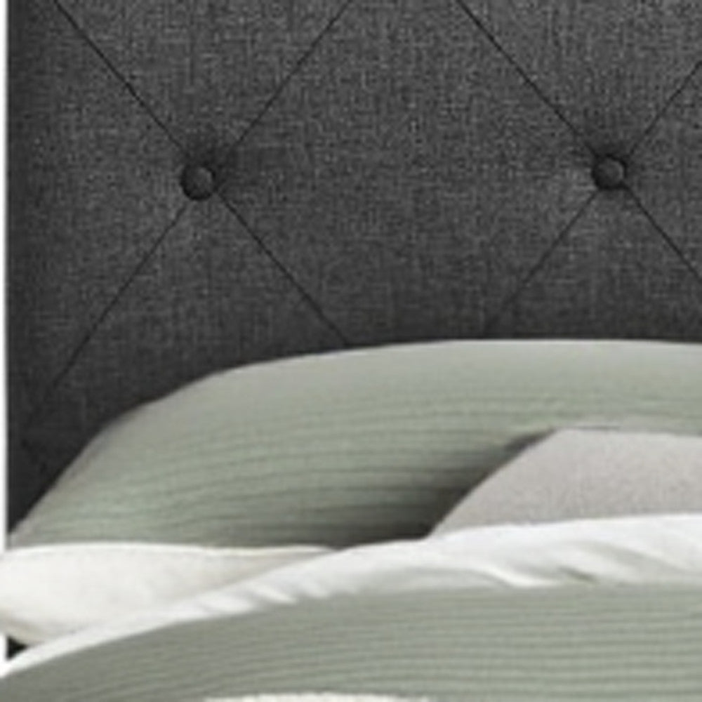 Gray Tufted Upholstered Queen Bed Frame-Standard Beds-DECOROLALA
