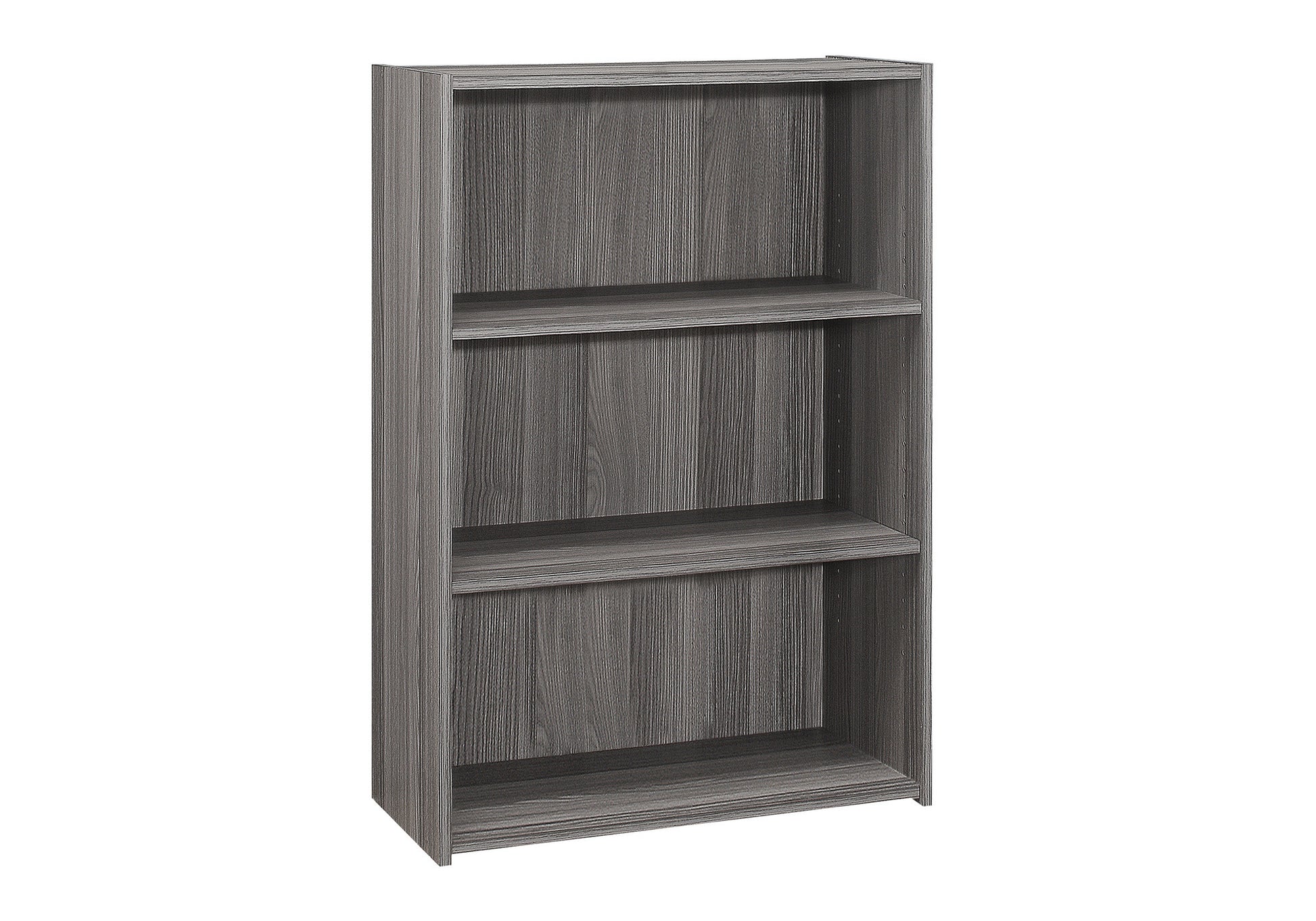 Gray Wood Adjustable Three Tier Bookcase-Bookcases-DECOROLALA