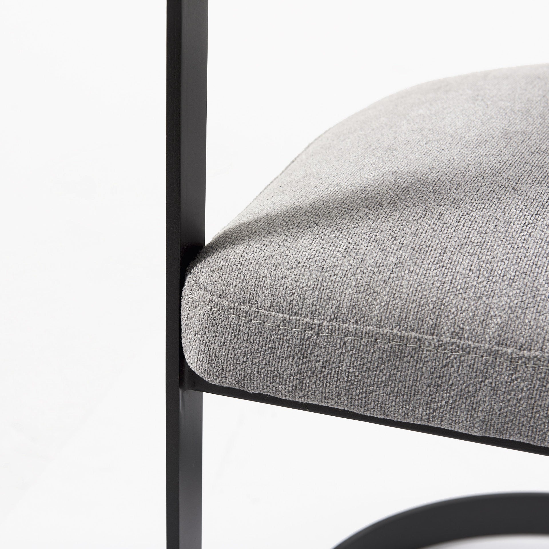 Gray and Black Upholstered Dining Arm Chair-Dining Chairs-DECOROLALA