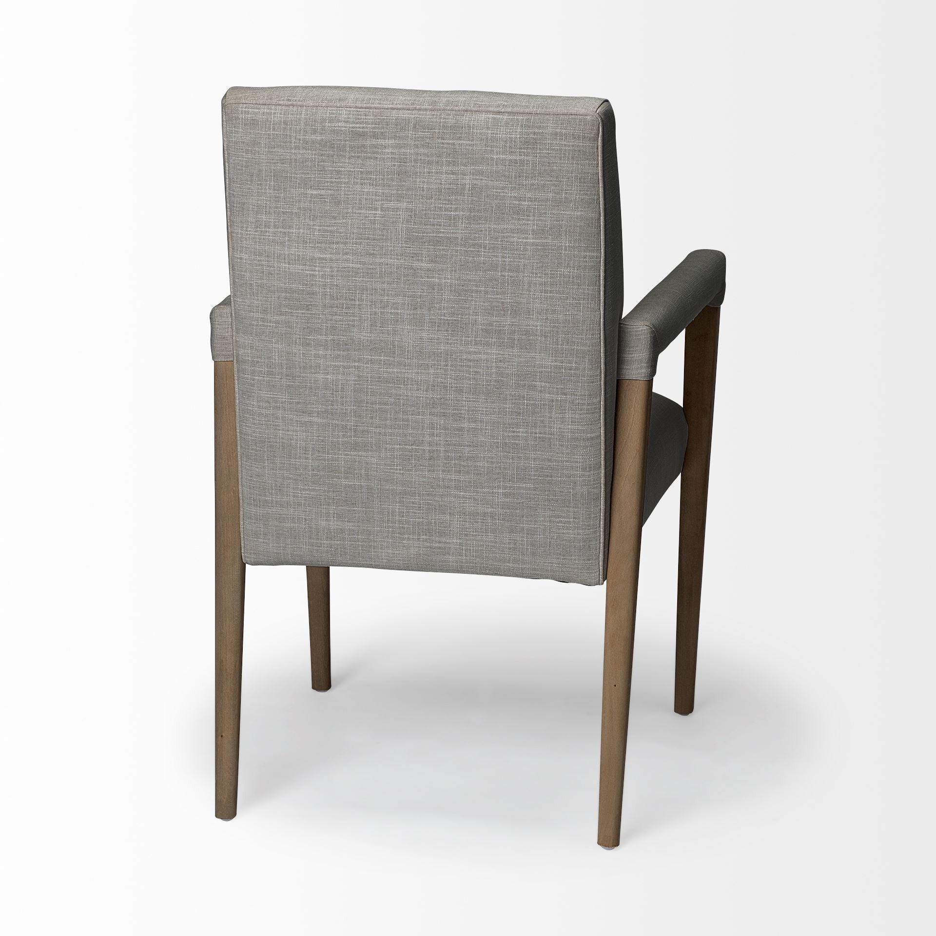 Gray and Brown Upholstered Fabric King Louis Back Dining Arm Chair-Dining Chairs-DECOROLALA
