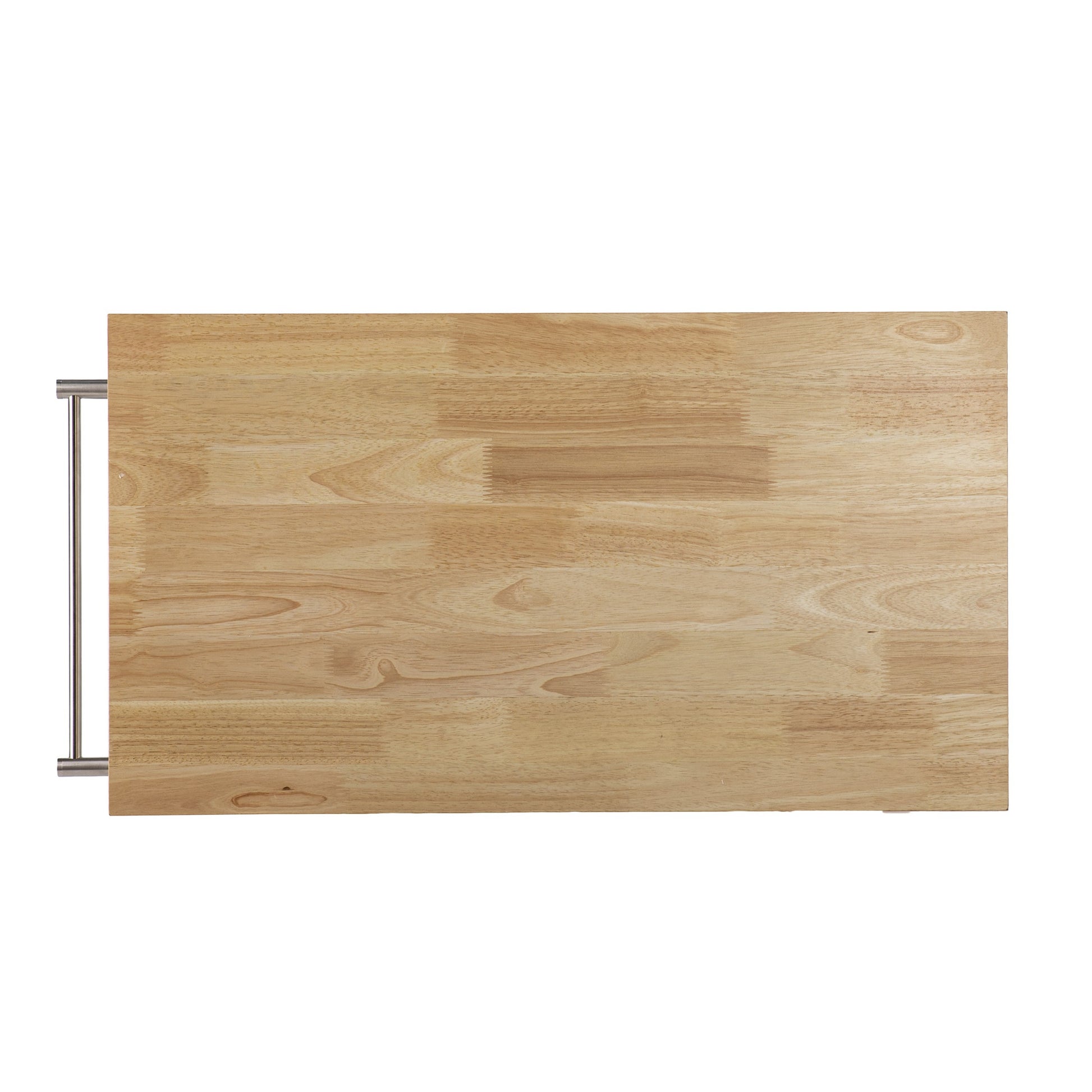 Gray and Natural 35" Rolling Kitchen Island With Storage-Kitchen Carts-Islands-DECOROLALA