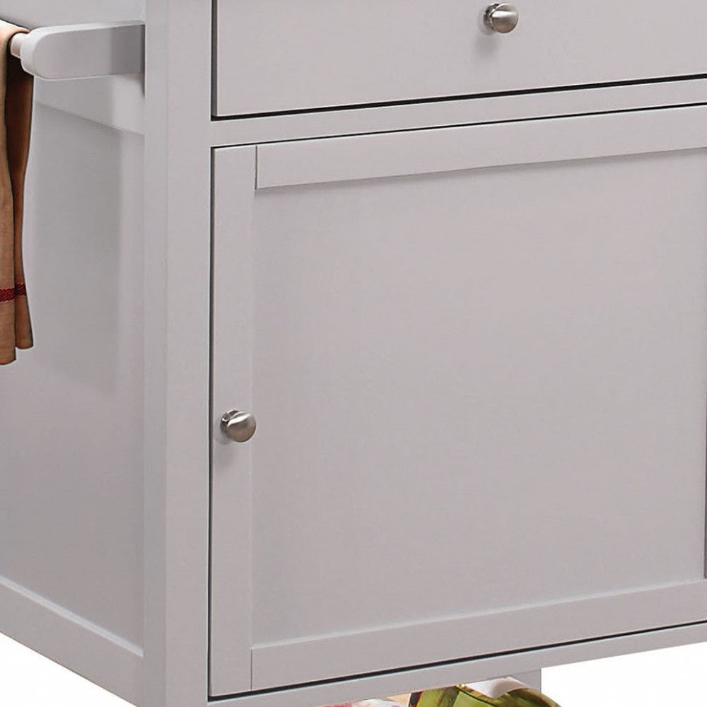 Gray and Silver 25" Rolling Kitchen Cart With Storage-Kitchen Carts-Islands-DECOROLALA