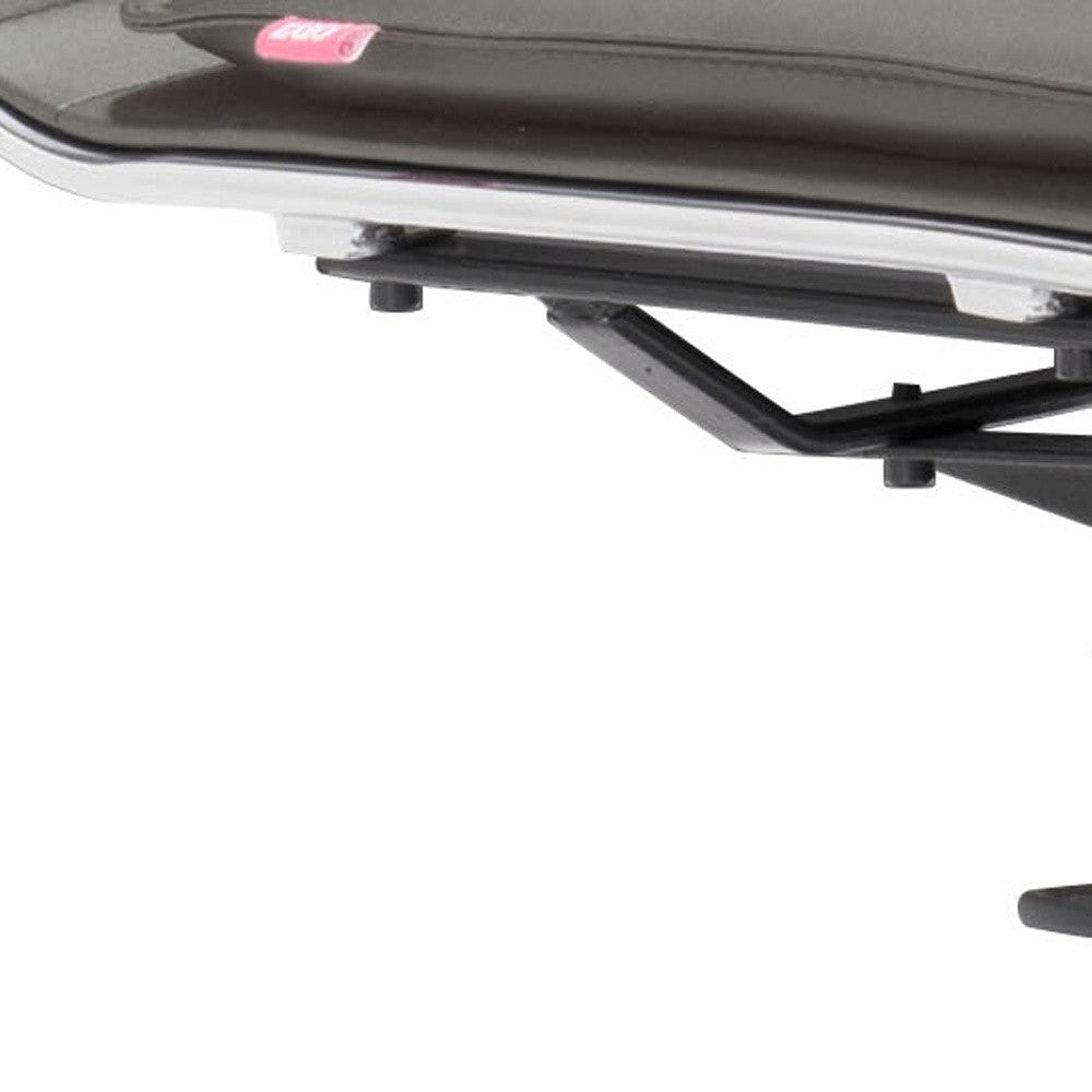 Gray and Silver Adjustable Swivel Faux Leather Rolling Executive Office Chair-Office Chairs-DECOROLALA