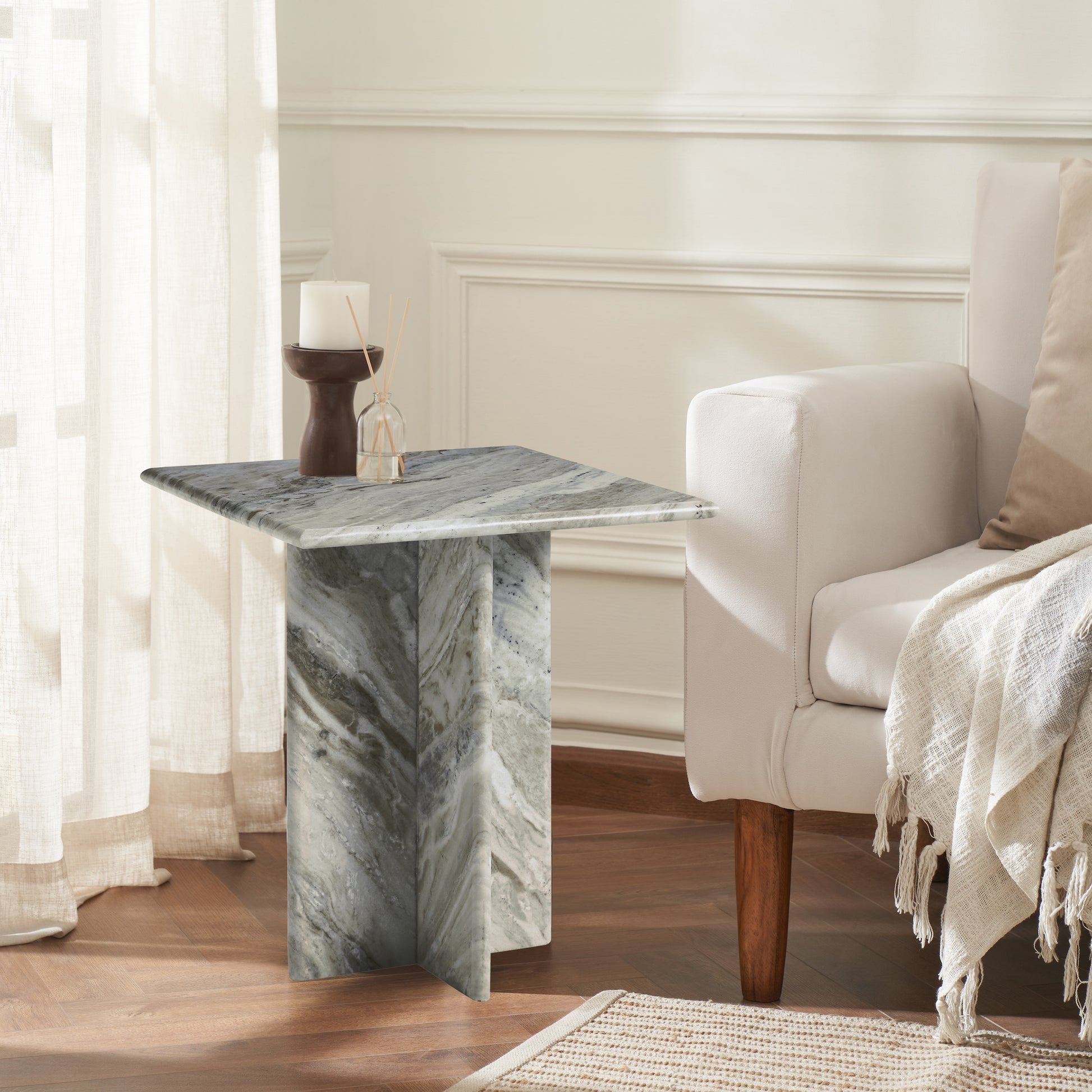 Grayson 20" Height Table, Grey-Table-DECOROLALA