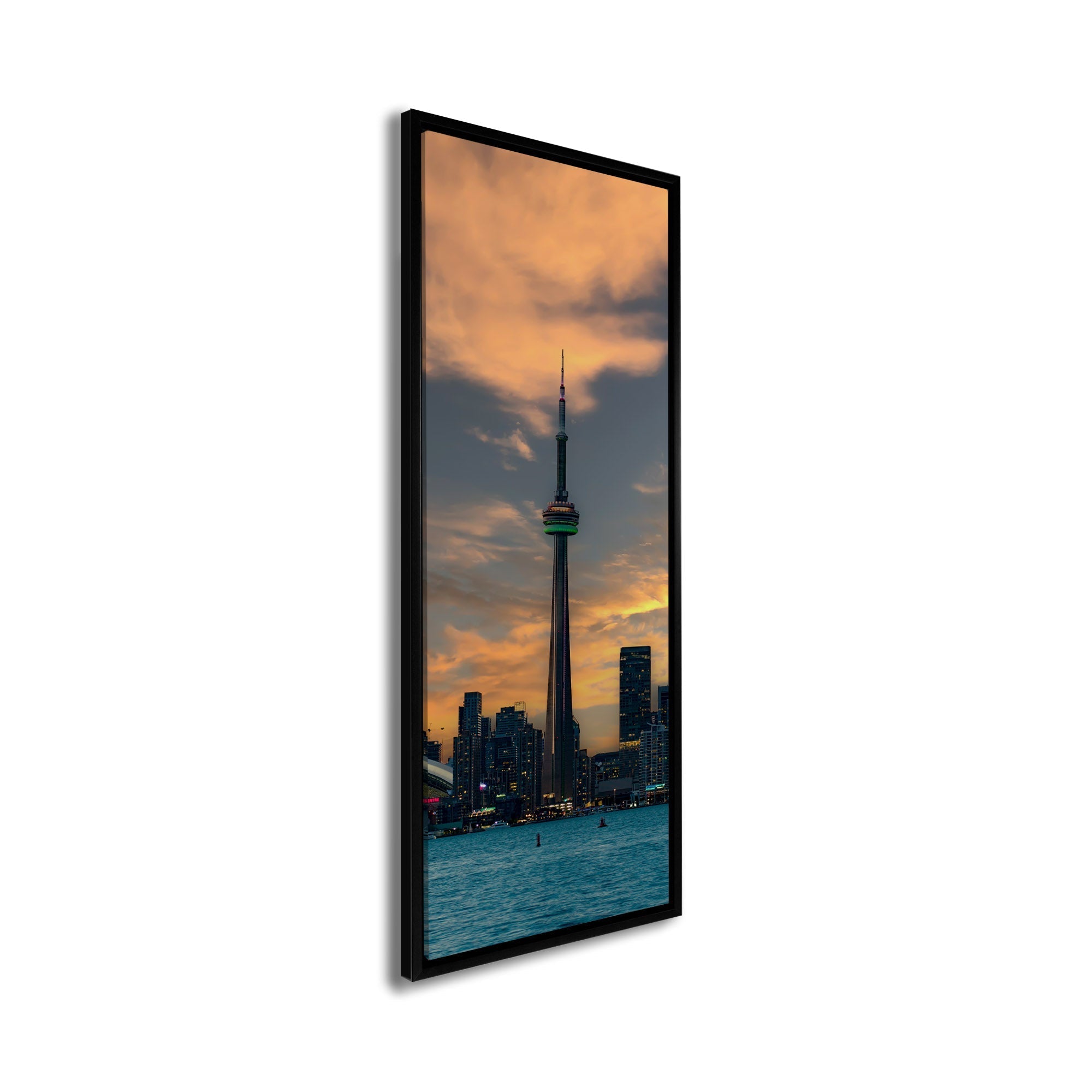 Green CN Tower Toronto Skyline- Canvas Wall Decor-Wall Art-DECOROLALA