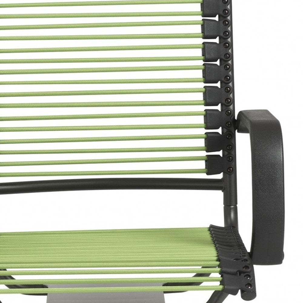 Green and Black Adjustable Swivel Bungee Rolling Office Chair-Office Chairs-DECOROLALA