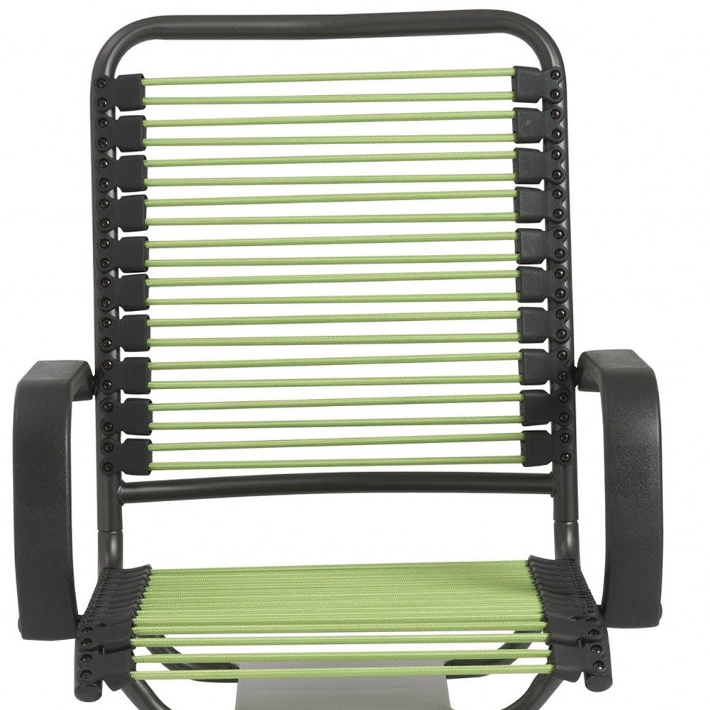 Green and Black Adjustable Swivel Bungee Rolling Office Chair-Office Chairs-DECOROLALA