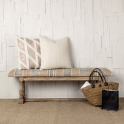 Greenfield II 59L x 14W Patterned Tan Upholstered Wood Frame Accent Bench-Benches-DECOROLALA