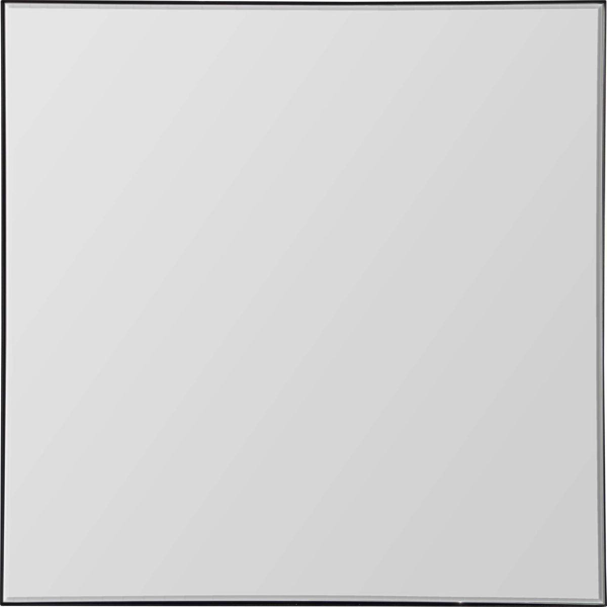 Greer Wall 35.5" Tall Square Wall Mirror, Black-Mirrors-DECOROLALA