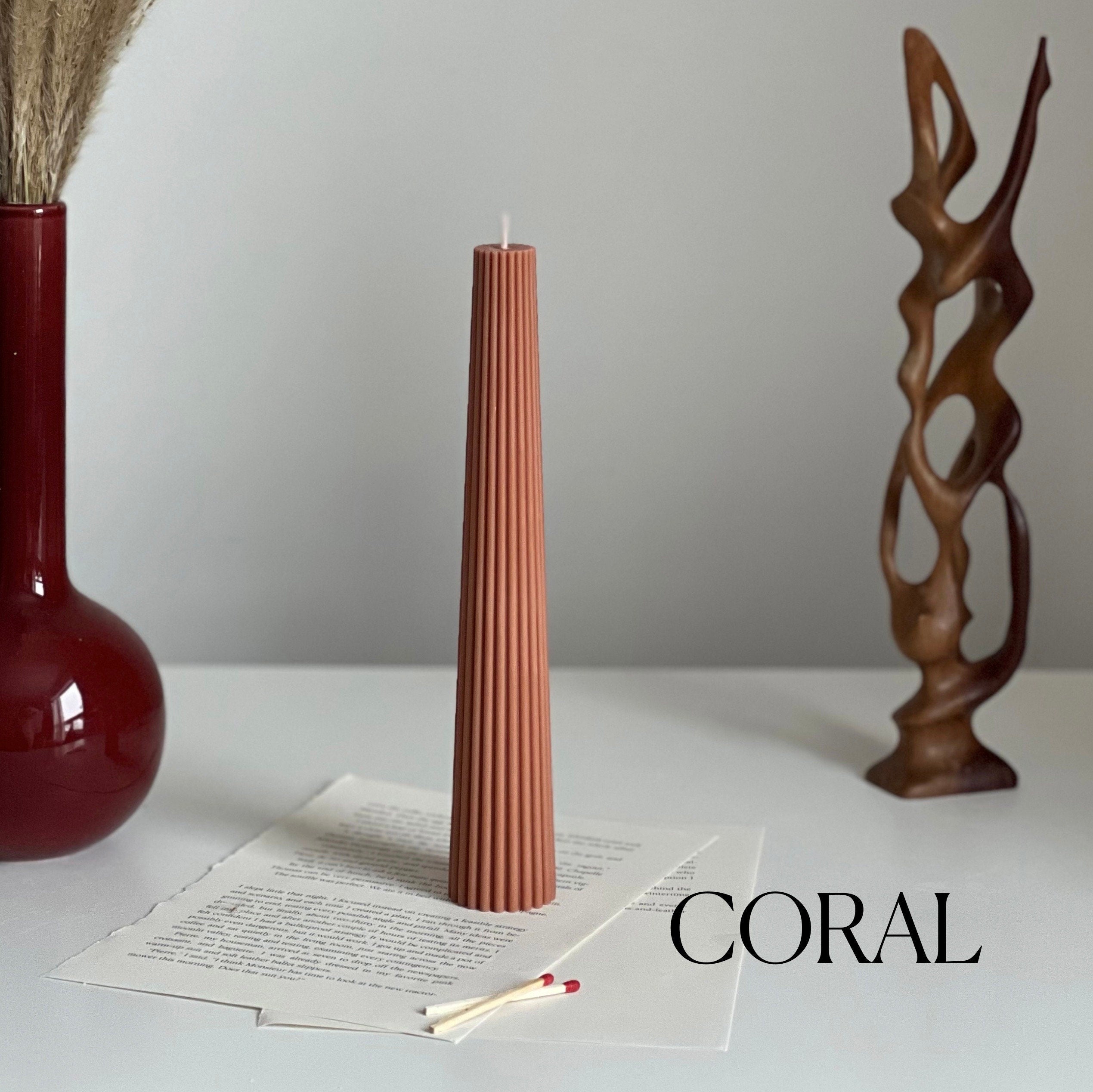 Greko Column Ribbed Candle-Candle-DECOROLALA