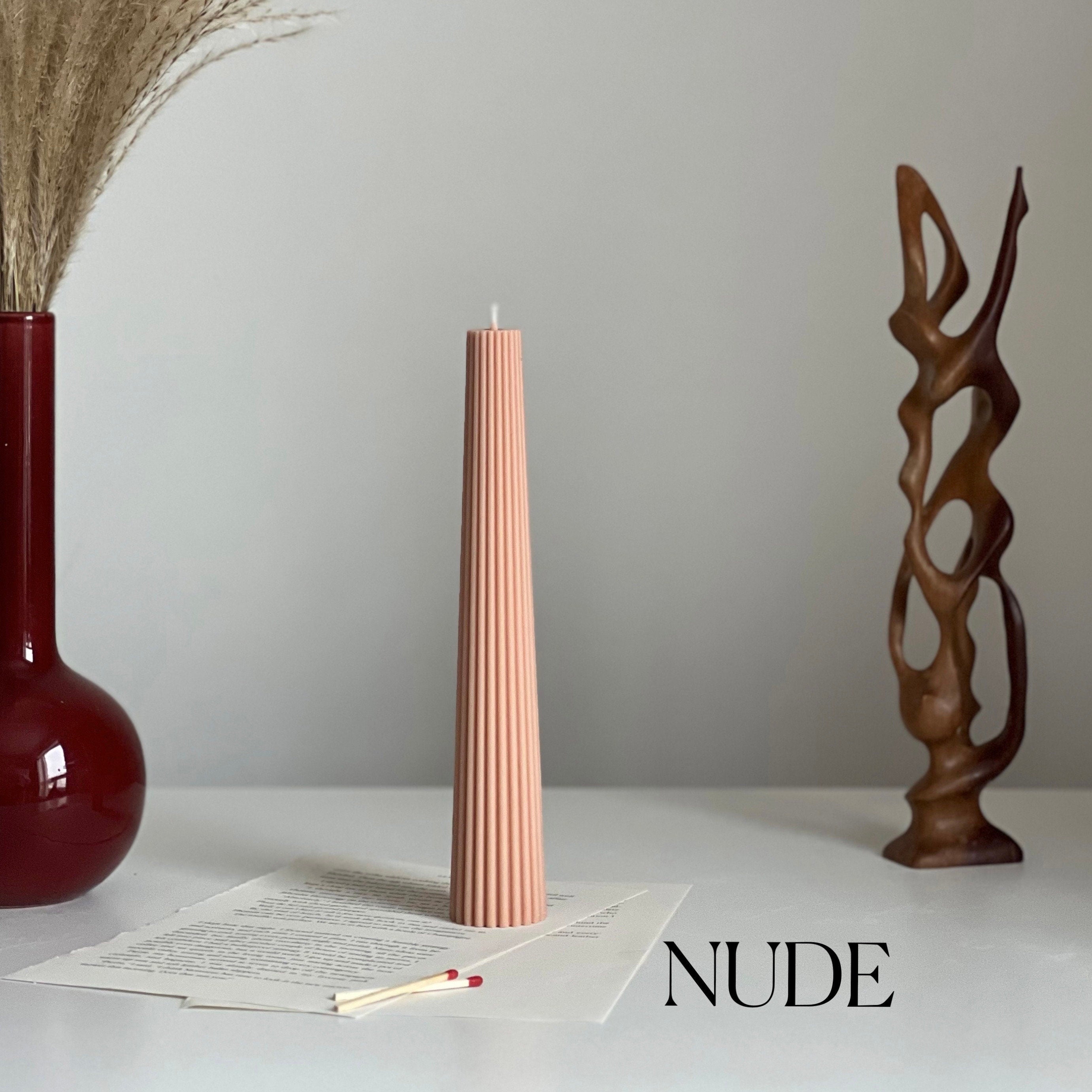 Greko Column Ribbed Candle-Candle-DECOROLALA