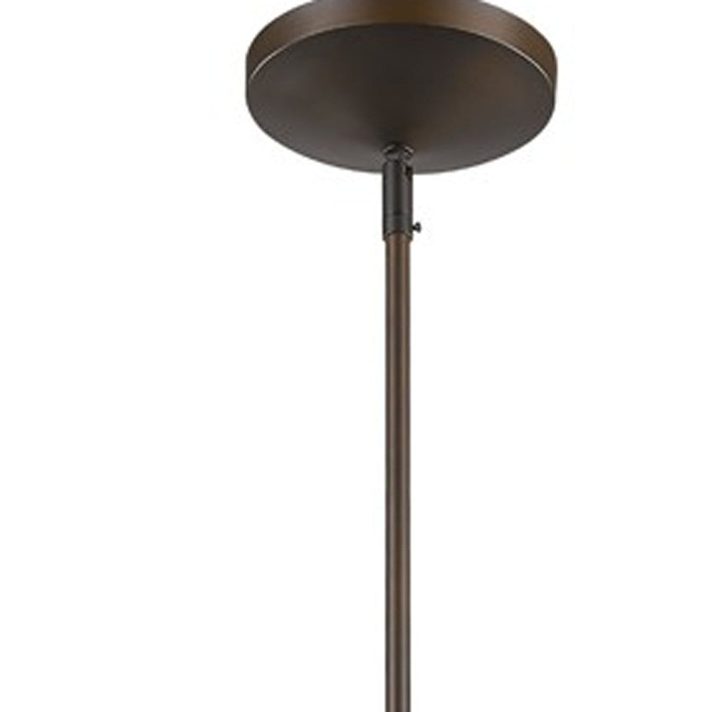 Greta 1-Light Oil-Rubbed Bronze Pendant With Gloss White Interior And Etched Glass Shade-Pendants-Hanging Lights-DECOROLALA