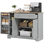 Grey 41" Kitchen Buffet Cabinet - Dining Room Sideboard with Adjustable Shelf, 3 Doors-DECOROLALA