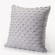 Grey Fan Design Knit Decorative Pillow-Decorative Cushions-DECOROLALA