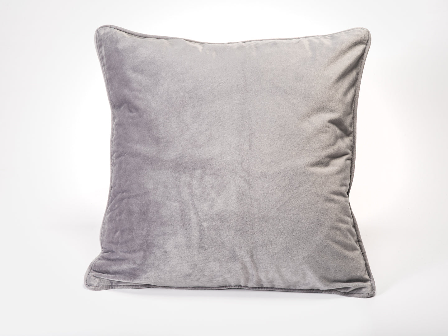 Grey Plush Velvet Decorative Pillow-Decorative Cushions-DECOROLALA