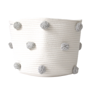 Grey Pom Basket - Large-Basket-DECOROLALA