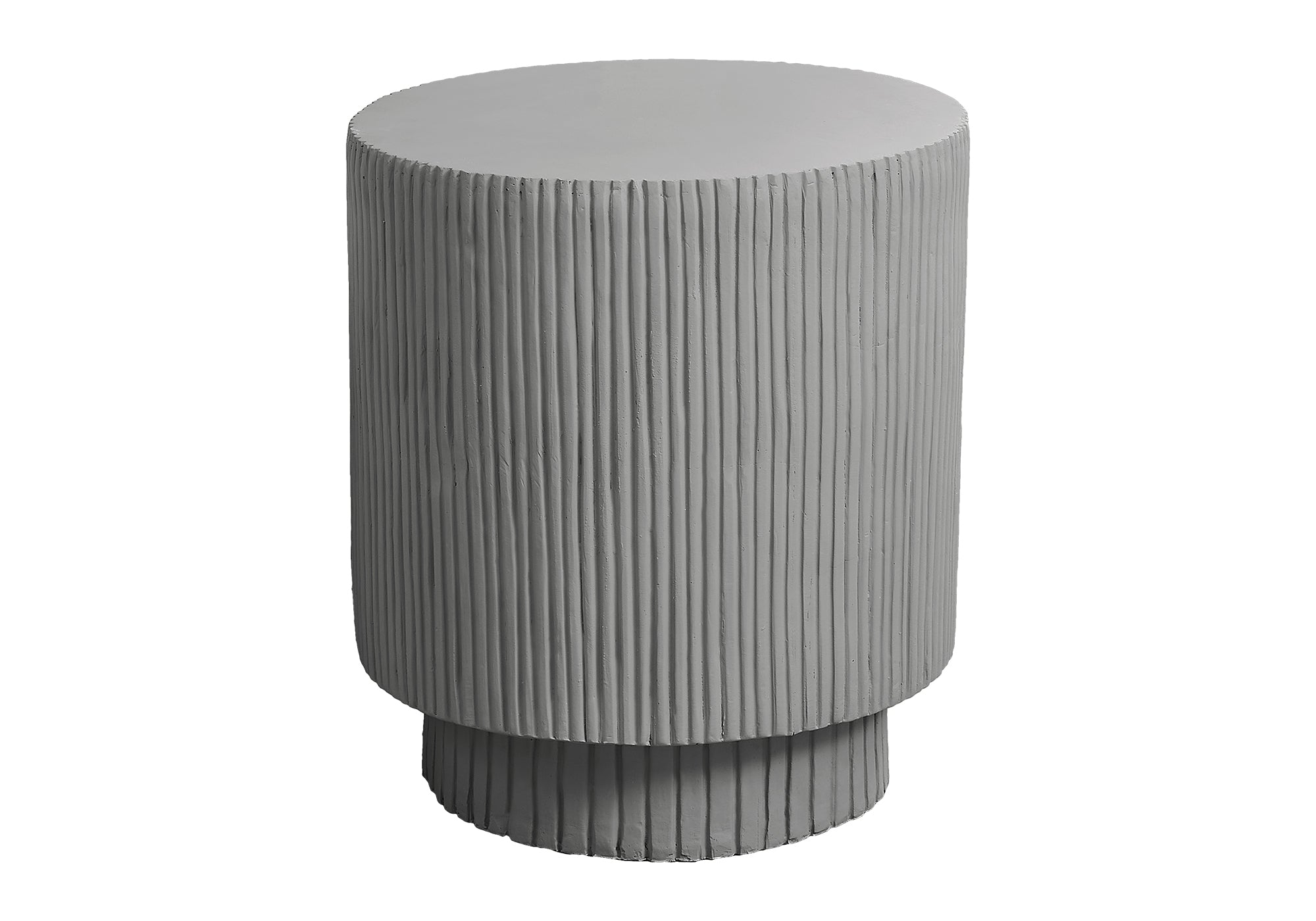 Grey Round Accent Table 25"H Indoor/Outdoor-Accent Table-DECOROLALA