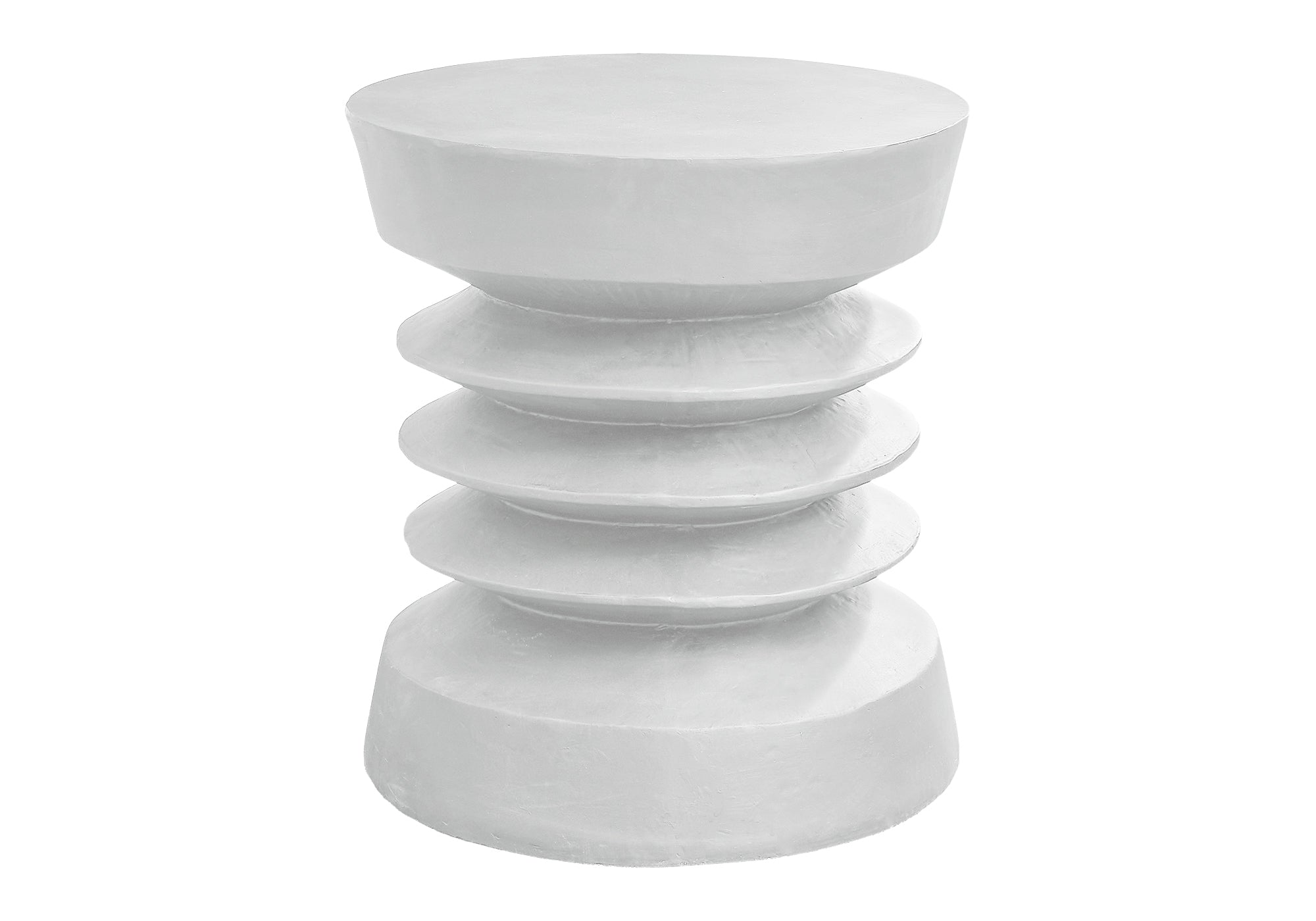 Grey Round Accent Table 25"H Magnesium Oxide-Accent Table-DECOROLALA