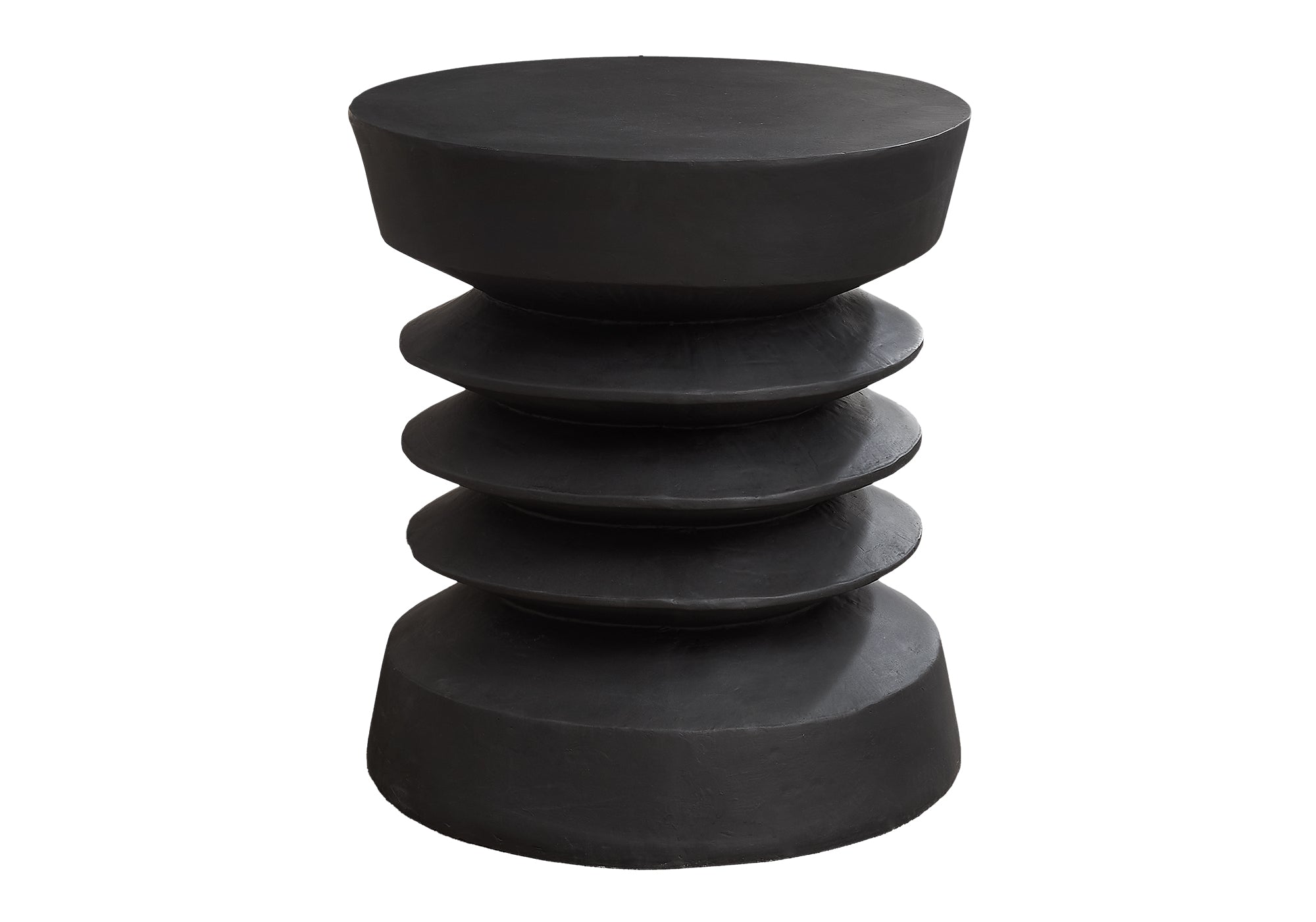 Grey Round Accent Table 25"H Magnesium Oxide-Accent Table-DECOROLALA