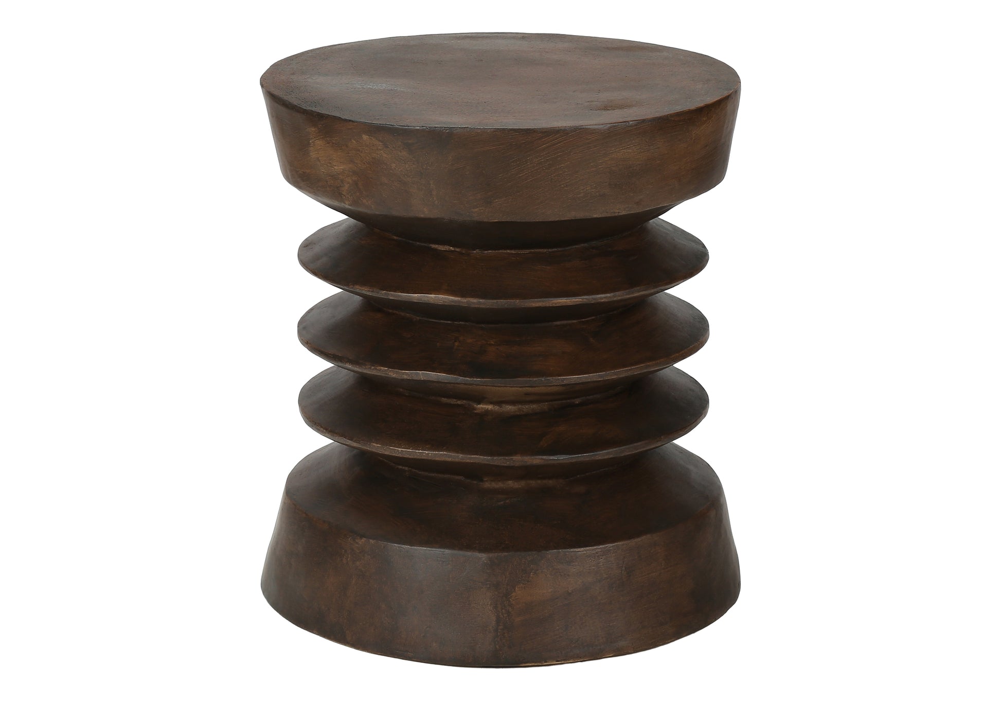 Grey Round Accent Table 25"H Magnesium Oxide-Accent Table-DECOROLALA