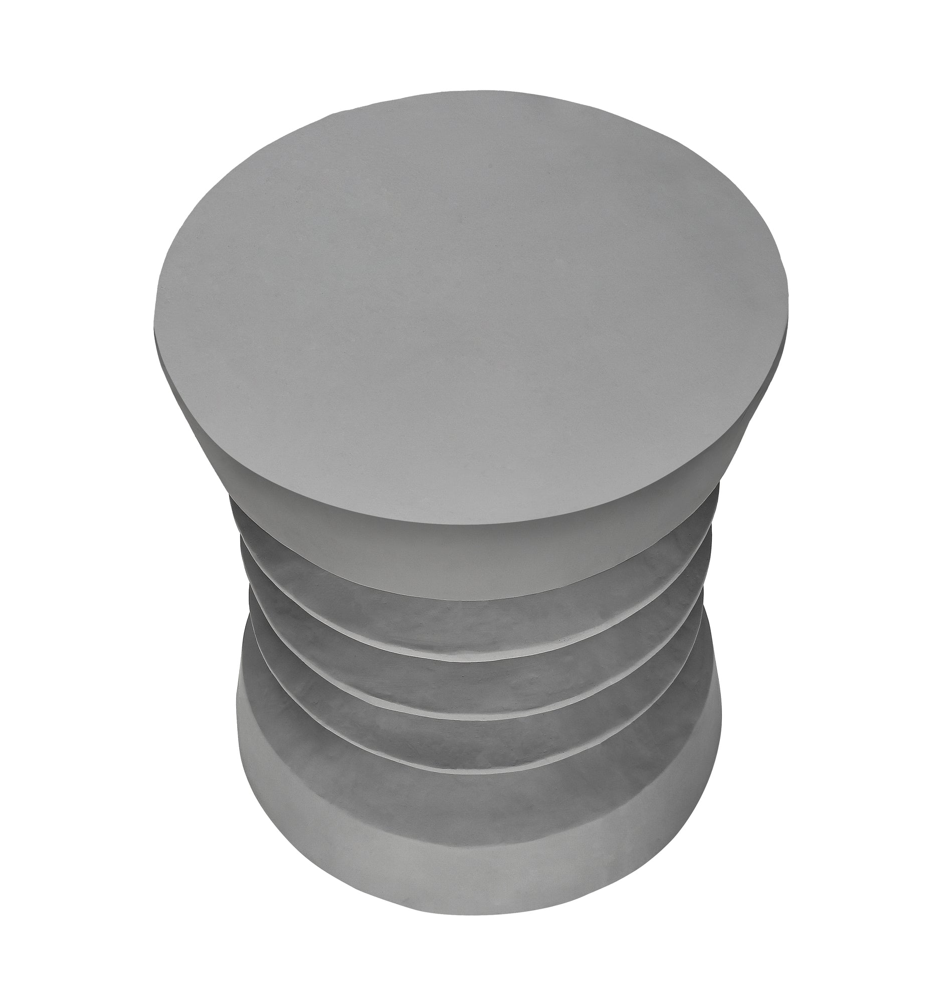 Grey Round Accent Table 25"H Magnesium Oxide-Accent Table-DECOROLALA