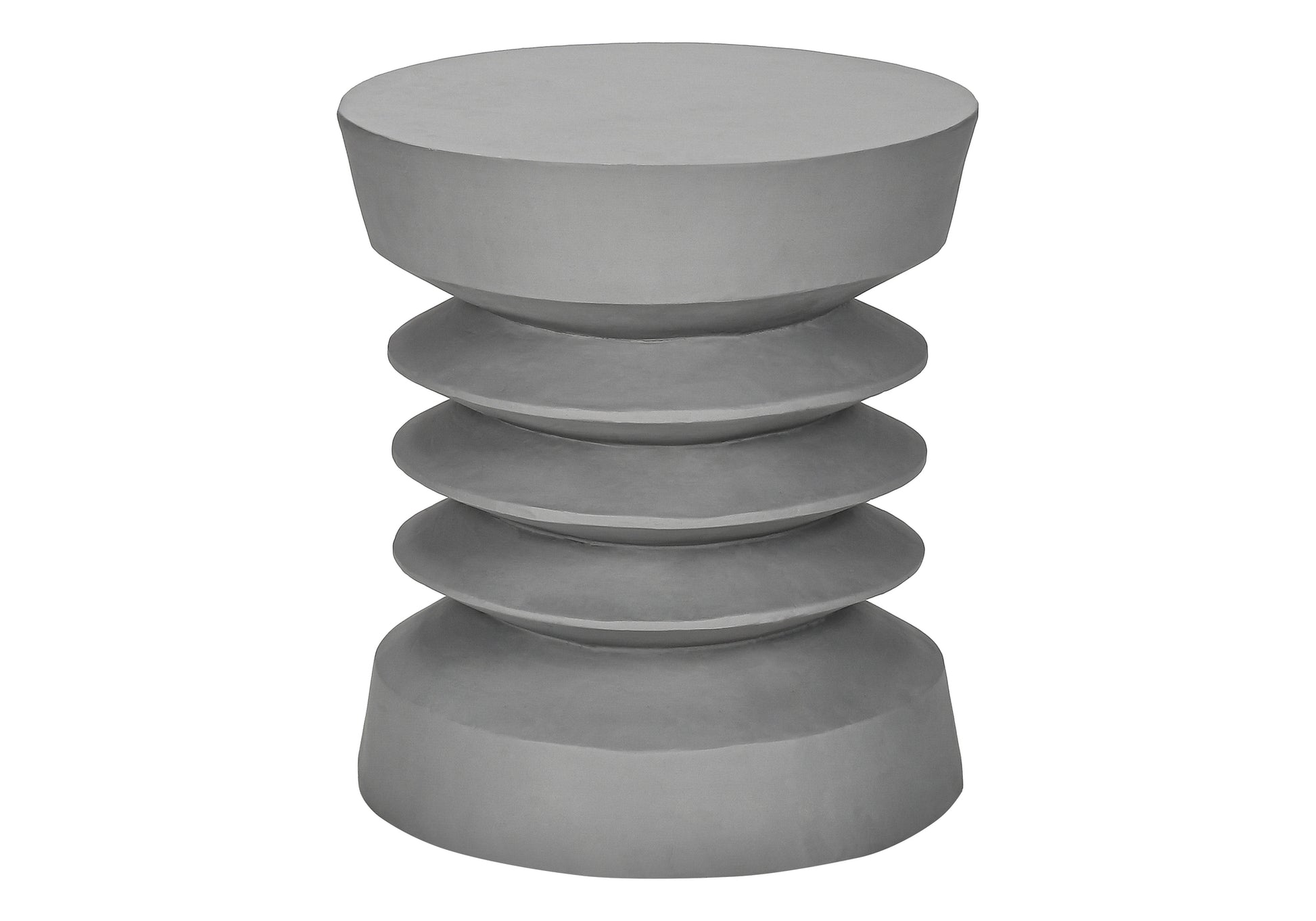 Grey Round Accent Table 25"H Magnesium Oxide-Accent Table-DECOROLALA