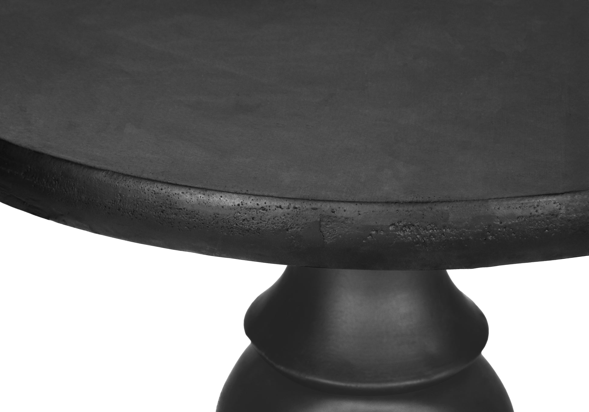 Grey Round Pedestal Accent Table 25"H-Accent Table-DECOROLALA