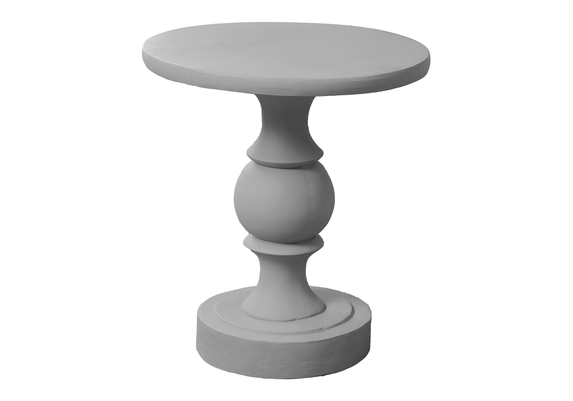 Grey Round Pedestal Accent Table 25"H-Accent Table-DECOROLALA