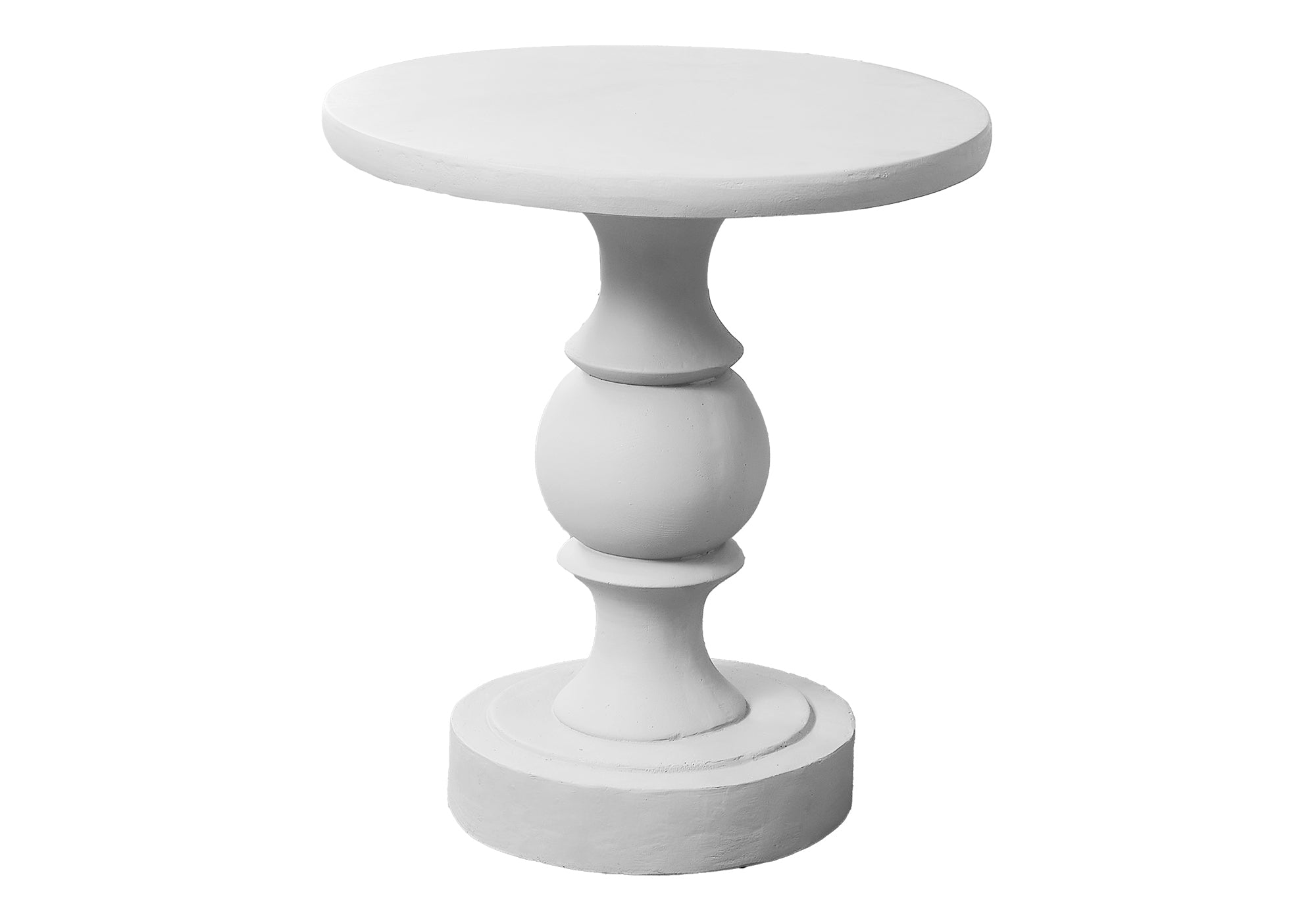 Grey Round Pedestal Accent Table 25"H-Accent Table-DECOROLALA