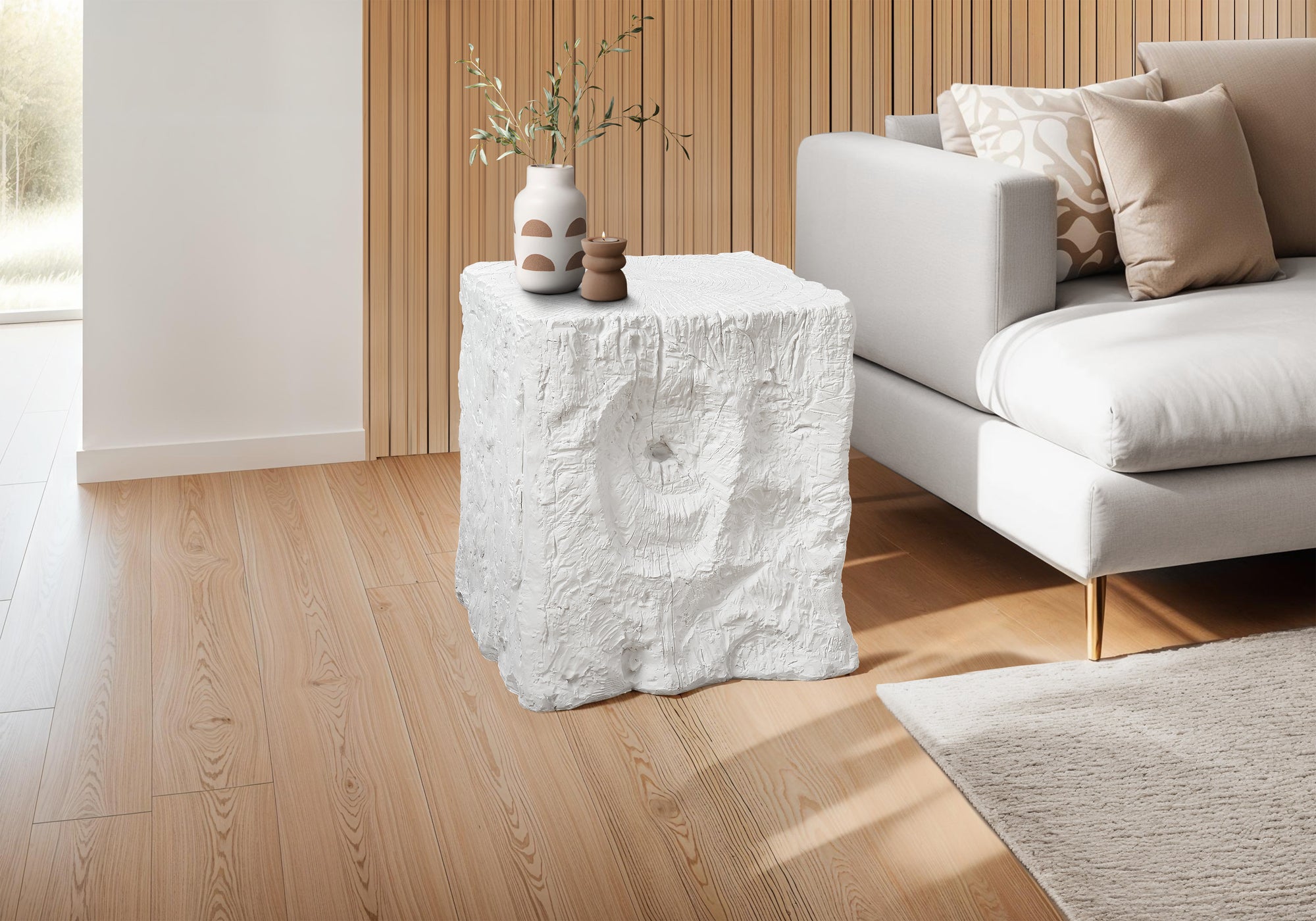 Grey Square Accent Table 25"H - Indoor/Outdoor-Accent Table-DECOROLALA
