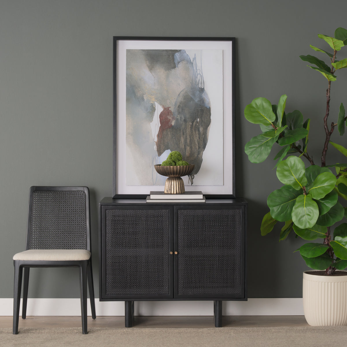 Grier Accent Cabinet - Light Brown Cane 2 Door-Accent Cabinets & Chests-DECOROLALA