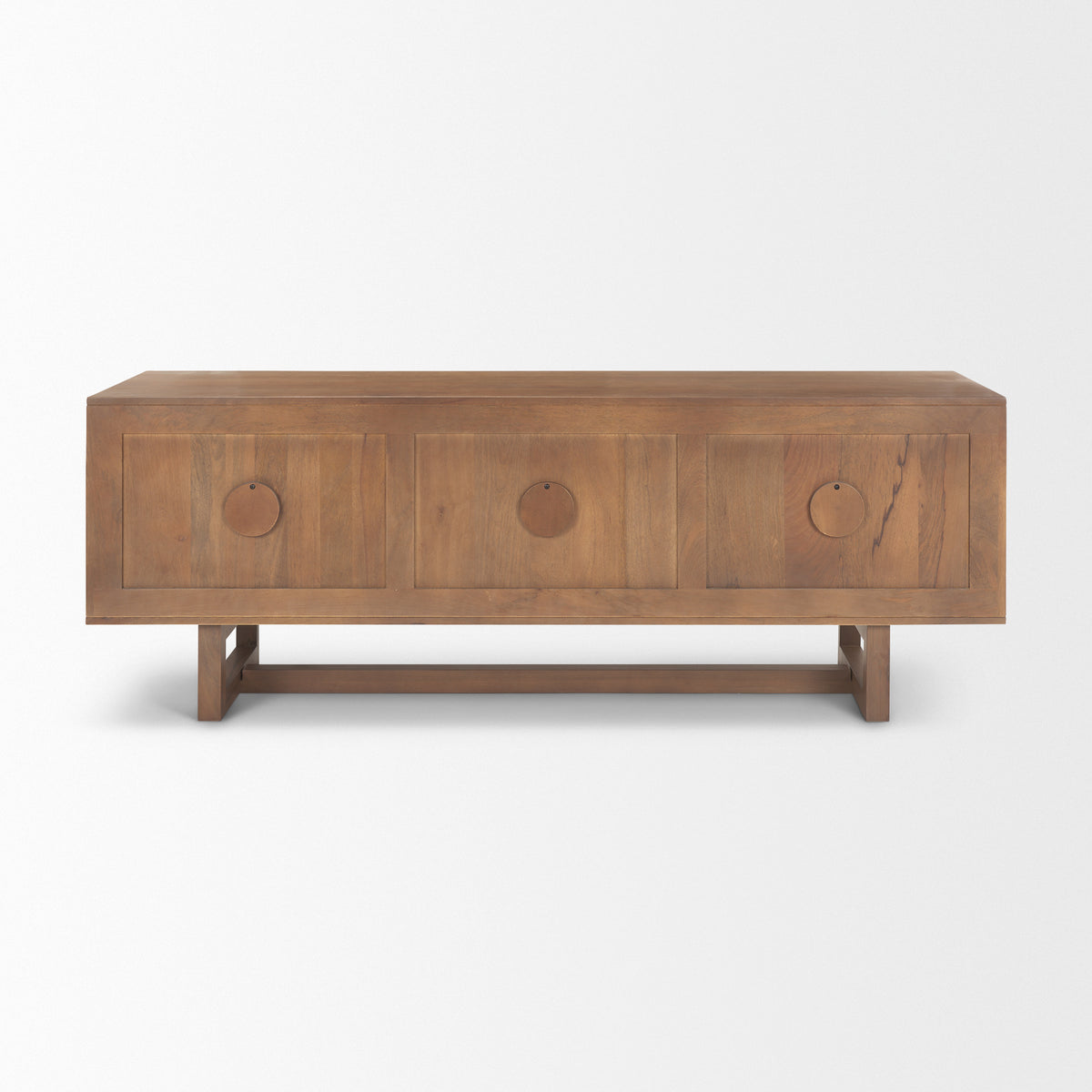Grier 65" Light Brown Wood w/ Cane Media Console-Media Console-DECOROLALA