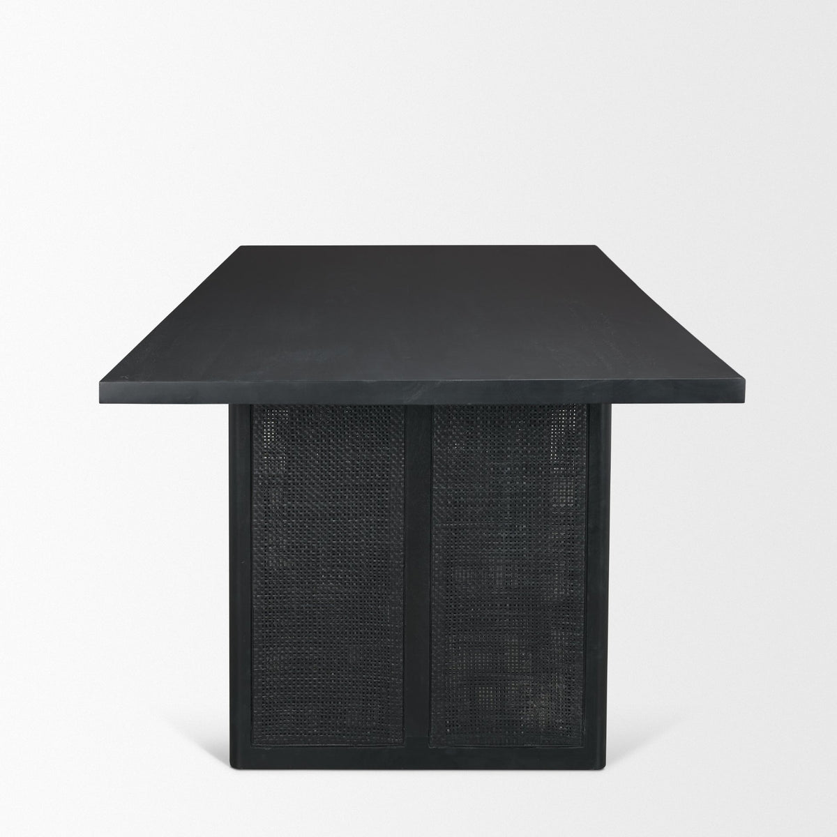 Grier 84"L x 38"W Dining Table | Med Brown Wood & Med Brown Wood Cane | Seats 8-Dining Tables-DECOROLALA