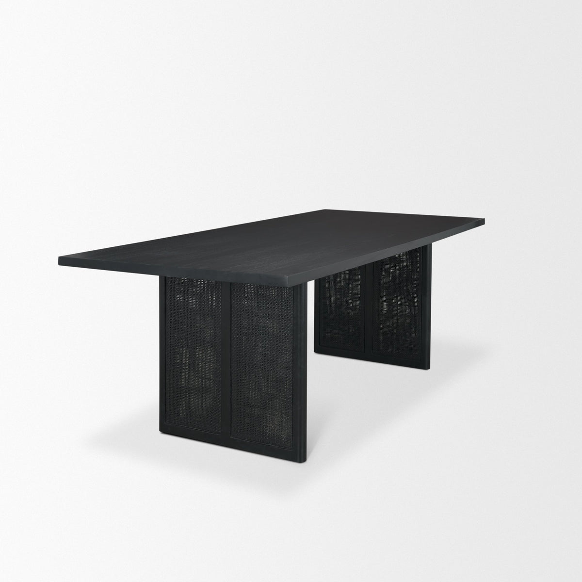 Grier 84"L x 38"W Dining Table | Med Brown Wood & Med Brown Wood Cane | Seats 8-Dining Tables-DECOROLALA