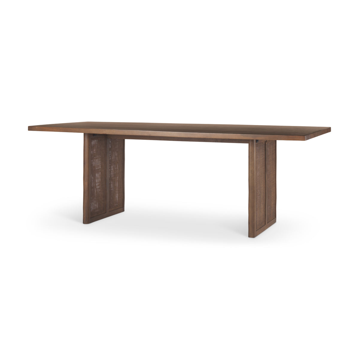 Grier 84"L x 38"W Dining Table | Med Brown Wood & Med Brown Wood Cane | Seats 8-Dining Tables-DECOROLALA