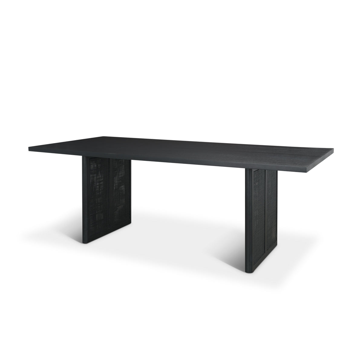 Grier 84"L x 38"W Dining Table | Med Brown Wood & Med Brown Wood Cane | Seats 8-Dining Tables-DECOROLALA