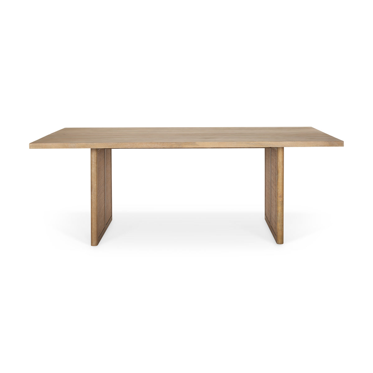 Grier 84"L x 38"W Dining Table | Med Brown Wood & Med Brown Wood Cane | Seats 8-Dining Tables-DECOROLALA