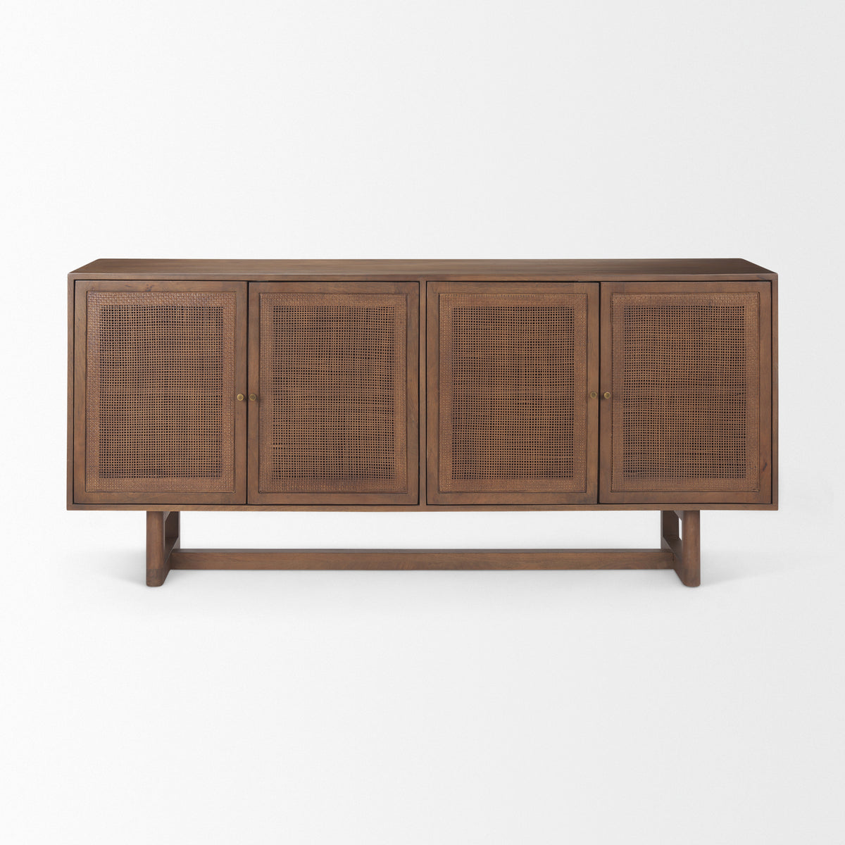 Grier Medium Brown Solid Wood W/Cane Sideboard-Sideboards & Buffets-DECOROLALA