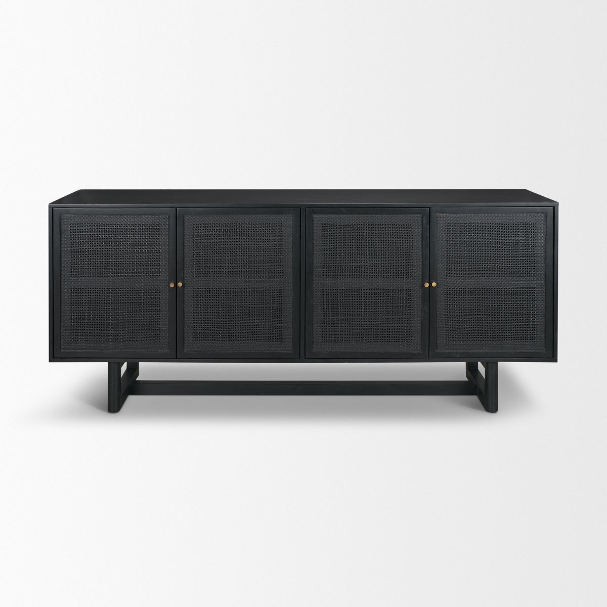 Grier Medium Brown Solid Wood W/Cane Sideboard-Sideboards & Buffets-DECOROLALA