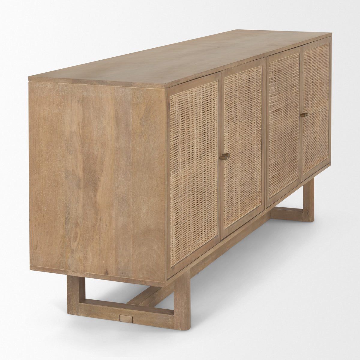 Grier Medium Brown Solid Wood W/Cane Sideboard-Sideboards & Buffets-DECOROLALA