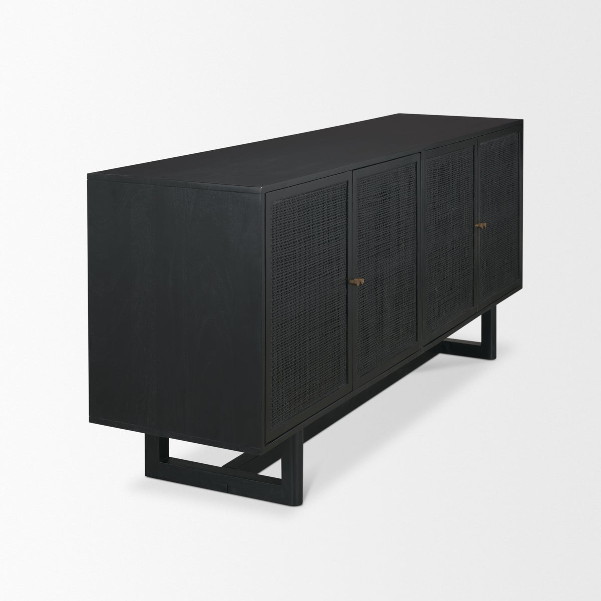 Grier Medium Brown Solid Wood W/Cane Sideboard-Sideboards & Buffets-DECOROLALA