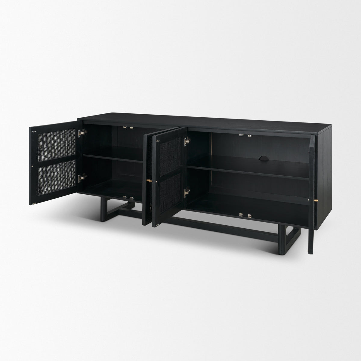 Grier Medium Brown Solid Wood W/Cane Sideboard-Sideboards & Buffets-DECOROLALA